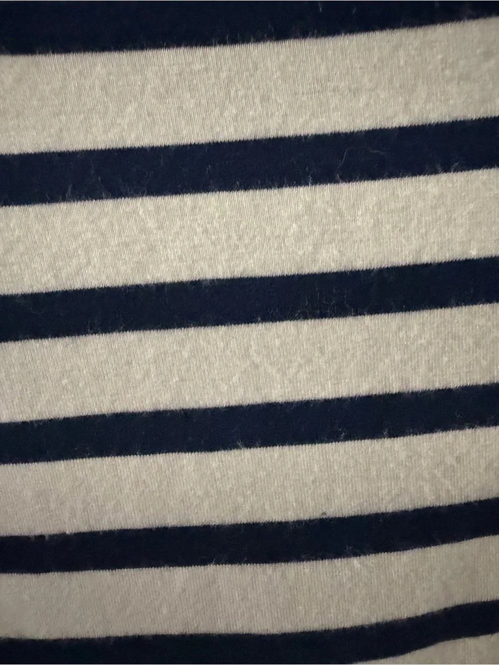 Ing Navy & White Striped Peplum Tee with Flag Pocket